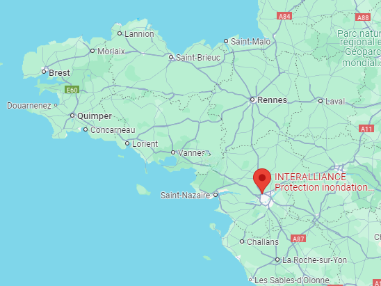 Localisation Interalliance carte France. L'entreprise est située à Treillières, près de Nantes en Loire-Atlantique. Contact
