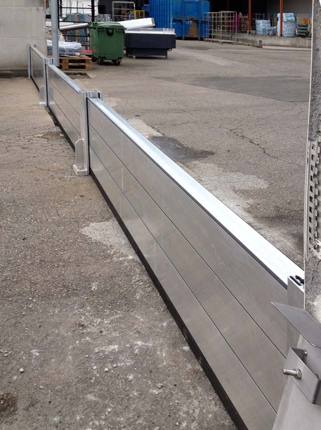 Installation dispositifs anti inondation zone commerciale carrefour
